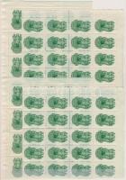 1945 Törvénykezési illetékbélyegek, önálló értékek és összefüggések 5 berakólapon, mappában (365.000...