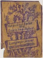 1916 Díszesen megrajzolt nyírfakéreg lap Karácsonyi emlék orosz fogságból 1916, Langmár József felirattal, szélein kis sérülésekkel