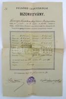 1907 Simonyi Semadam Margit (a miniszterelnök lánya) iskolai bizonyítványa