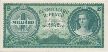 1946. 1.000.000.000BP papírránccal T:I- hajtatlan Hungary 1946. 1.000.000.000 B.-Pengő with typographical crease C:AU unfolded Adamo P40