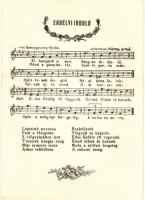 Erdélyi induló kottás képeslap; kiadja a Székely Naptárak kiadóvállalata / Transylvanian march, sheet music, patriotic propaganda (EK)