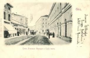 1898 Gorizia, Görz; Corso Franceso Giuseppe, Caffe, teatro / street, cafe, theatre