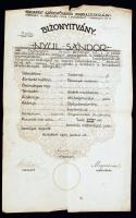 1925 Budapest Székesfőváros Iparrajziskola 2db bizonyítványa