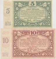Sopron 1919.05.16. 5K "Soproni Takarékpénztár" szárazbélyegzővel + 1919. 10K "Pesti M...