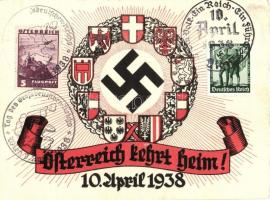 1938 Österreich kehrt heim! / Austria returns home!, German NS propaganda, swastika, So. Stpl (EB)