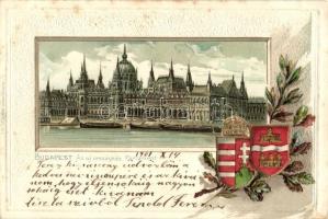 Budapest V. Országház, címer, Emb. litho (EK)