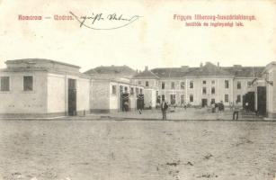 Komárom, Komarno; Újváros, Frigyes főherceg huszárlaktanya, istállók és legénységi lak / military barracks, barns, apartments (EK)