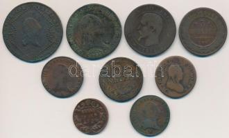 9db-os vegyes magyar és külföldi rézpénz tétel, közte 1816G 1kr Cu, Orosz Birodalom 1895. 3k Cu T:vegyes 9pcs of various copper coins, including Hungary 1816G 1 Kreuzer Cu, Russian Empire 1895. 3 Kopeks Cu C:mixed