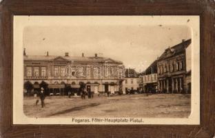 Fogaras, Fagaras; Fő tér, Mercur szálló, kávéház és étterem, Thierfeld Lipót üzlete, kiadja Thierfeld Dávid  / main square, hotel, restaurant and cafe, shop (EK)