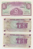 Nagy-Britannia / Katonai kiadás 1962. 1Ł + 1972. 5P + 10P (3x) T:I Great Britain / British Armed Forces 1962. 1 Pound + 1972. 5 Pence + 10 Pence (3x) C:UNC