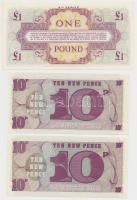 Nagy-Britannia / Katonai kiadás 1962. 1Ł + 1972. 5P + 10P (3x) T:I
Great Britain / British Armed Fo...