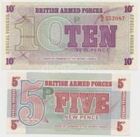 Nagy-Britannia / Katonai kiadás 1962. 1Ł + 1972. 5P + 10P (3x) T:I
Great Britain / British Armed Fo...