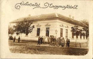 1905 Nagymajlát, Községháza, csoportkép, photo (fa)