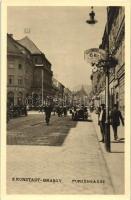 Brassó, Kronstadt, Brasov; Purzengasse, Kapu utca, automobil, kávéház / street, automobile, coffe shop (EK)