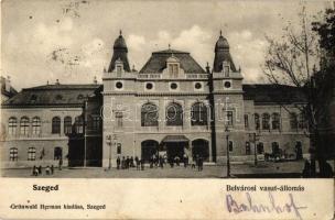 Szeged, Belvárosi vasútállomás, kiadja Grünwald Herman (EK)