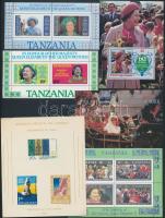 Tanzania, Tuvalu, Uruguay, Virgin Islands 1964-1986 16 blocks, Tanzánia, Tuvalu, Uruguay, Virgin-szigetek 1964-1986 16 db motívum blokk