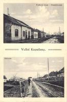 Nagykapos, Velké Kapusany; Postahivatal, telep / post office, street (EK)