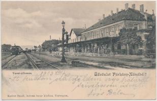 Párkánynána, vasútállomás, kiadja Kardos Dezső / railway station