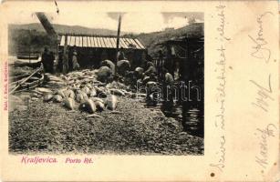 Krajelvica; Porto Re / fishing port, fishermen with dolphins (EK)