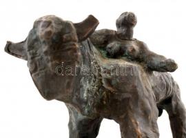 Kerényi Jenő (1908-1975): Európa elrablása, bronz, jelzett, számozott (100/66), m: 18 cm