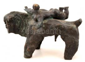 Kerényi Jenő (1908-1975): Európa elrablása, bronz, jelzett, számozott (100/66), m: 18 cm