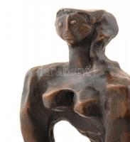 Kerényi Jenő (1908-1975): Ülő akt, bronz, jelzett, számozott (10/9), m: 24,5 cm