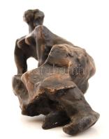 Kerényi Jenő (1908-1975): Ülő akt, bronz, jelzett, számozott (10/9), m: 24,5 cm