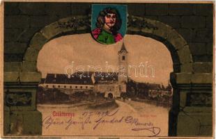 Csáktornya, Cakovec; Zrínyi-vár, kiadja Fischel Fülöp könyvkereskedése / castle, litho frame (Rb)