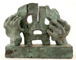 Kerényi Jenő (1908-1975): A fájdalom álarca, bronz, jelzett, számozott (7/2), m: 23,5 cm