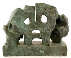 Kerényi Jenő (1908-1975): A fájdalom álarca, bronz, jelzett, számozott (7/2), m: 23,5 cm