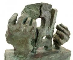 Kerényi Jenő (1908-1975): A fájdalom álarca, bronz, jelzett, számozott (7/2), m: 23,5 cm