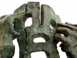 Kerényi Jenő (1908-1975): A fájdalom álarca, bronz, jelzett, számozott (7/2), m: 23,5 cm