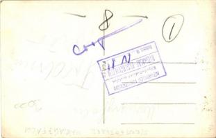 1950 Máriaújfalu, utca, szekér / képeslapgyártáshoz kiválasztott kép, a hátoldalon a Népművelési Min...