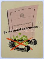 1955 Ez az igazi szerencse... boldog újévet kíván az Országos Takarékpénztár, fém reklám kártyanaptár, jó állapotban