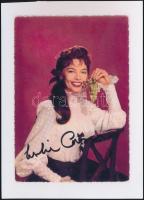 Leslie Caron(1931-) francia származású amerikai színésznő, balett-táncos aláírása az őt ábrázoló fotón / autograph signature