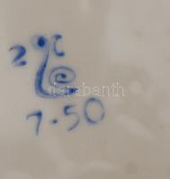 Jelzett szovjet ölelkező pár, kézzel festett, gyári mázhibával, m: 28 cm