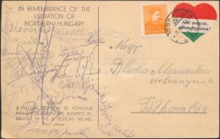 Körmöcbánya, dombornyomott irredenta képeslap; kiadja a Felvidéki Egyetemi és Főiskolai Hallgatók Eg...