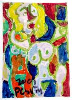Cs. Németh Miklós (1934-2012): Női akt. Olaj, karton, jelzett, 70×48 cm