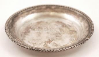 Argentor ezüstözött kis alátéttartó 12 db alátéttel, jelzett, d: 6,5 cm