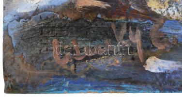 Liteczky jelzéssel: Sárga ház. Olaj, karton, 35×50 cm