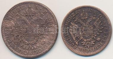 Vegyes: 1851B 1/2kr Cu + Ausztria 1851A 1/4Kr Cu T:2-,3
