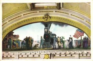 Scene at the completion of the UPRR Mural Painting, Union Station, Salt Lake City, Utah (EB)