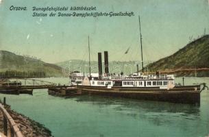 Orsova, DDSG hajókikötő, Sophie gőzhajó; J. Mihalovitzky kiadása / steamship on the Danube (fl)