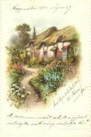 Homestead, flowers, litho, Emb.