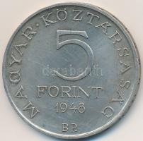 1948. 5Ft Ag "Petőfi" T:2 kis patina