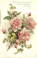 As Roses sweeten the earth may Love gladden your Life. Roses, Raphal Tuck & Sons litho (fa)