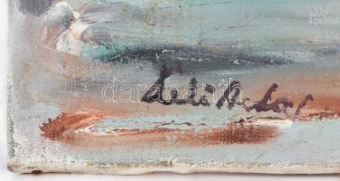 Deli jelzéssel: Fehér ruhás lány. Olaj, vászon, 58×43 cm