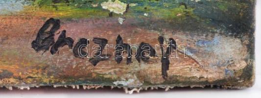 Breznay jelzéssel: Fák. Olaj, vászon, 24×70 cm