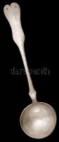 Ezüst (Ag.) merőkanál, jelzett, mesterjeggyel (K.M.) apró horpadással, h:28 cm, nettó:164 g