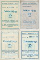 ~1960. "Magyar Nemzeti Bank" zsákbetétjegy (4x) klf impresszumokkal  T:I,I-